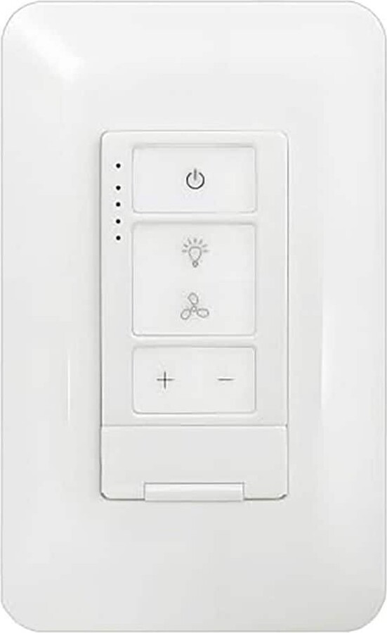 Vrbgify 120-Volt 2 in 1 Dimmer Switch and Ceiling Fan Remote Control Wall Mount 4-Speed Single Pole White
