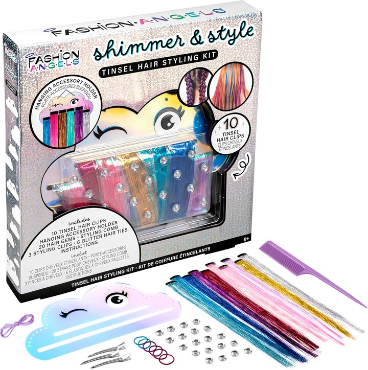 Fashion Angels Tinsel Hair Styling Kit, Shimmer & Style, Fashion Beauty Craft