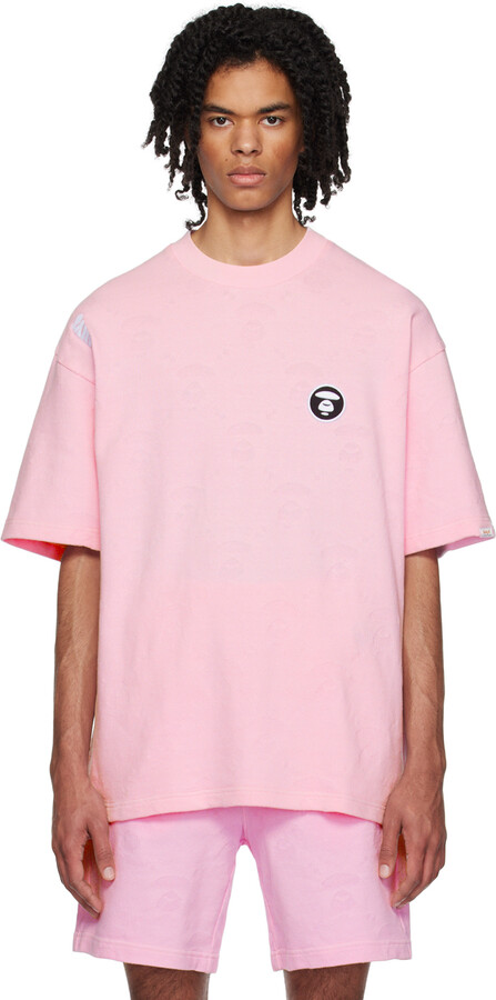 AAPE by A Bathing Ape Pink Embroidered T-Shirt ShopStyle