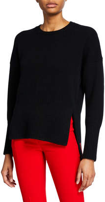 Valentino Wool-Cashmere High-Low Sweater with Inset