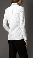 Thumbnail for your product : Burberry Contrast Trim Stretch Cotton Blend Shirt