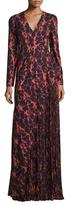 Thumbnail for your product : J. Mendel Ikat Printed Pleated-Inset Gown