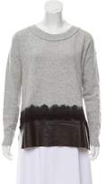 Thumbnail for your product : Andrew Marc Leather-Accented Wool Sweater