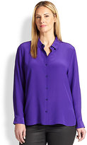 Thumbnail for your product : Eileen Fisher Eileen Fisher, Sizes 14-24 Silk Crepe De Chine Top