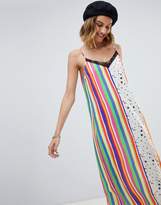 Thumbnail for your product : Reclaimed Vintage Inspired mixed stripe and star print slip dress