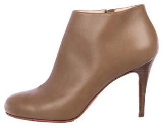 Christian Louboutin Leather Round-Toe Booties