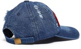 Thumbnail for your product : Venna Slogan patch shooting star pin denim baseball cap