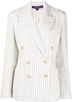 Thumbnail for your product : Ralph Lauren Collection Striped Double-Breasted Blazer Jacket