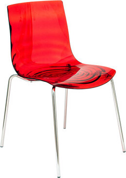 Ivy Bronx Minelli Dining Side Chair with Water Ripple Design and Chrome Legs