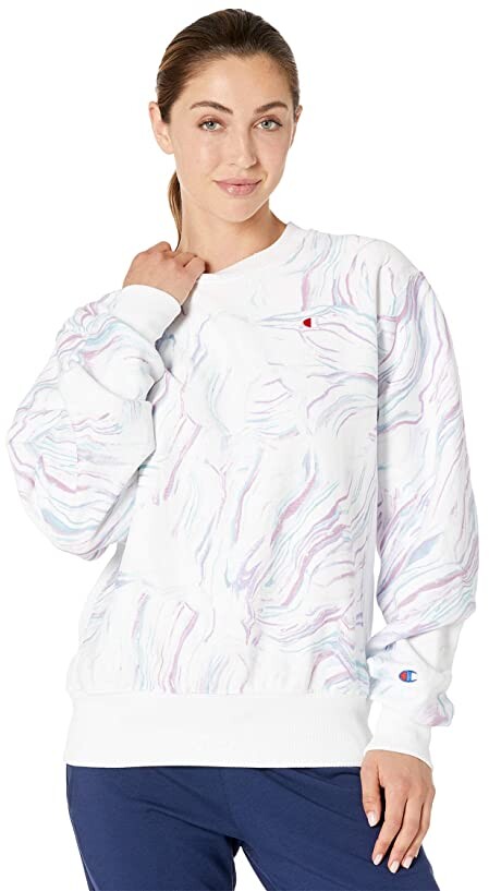 Champion LIFE Boyfriend Reverse Weave(r) Crew - Marble All Over Print -  ShopStyle Long Sleeve Tops