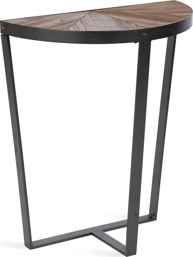 Kate and Laurel Gerhardt Modern Wood and Metal SemiCircle Console