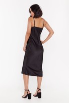 Thumbnail for your product : Nasty Gal Womens Sleek Your Mind Cowl Satin Midi Dress - Black - 6
