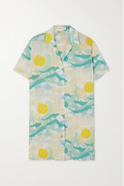 Thumbnail for your product : Olivia von Halle Amika Vague Printed Silk Crepe De Chine Nightdress