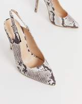 Thumbnail for your product : Lost Ink slingback pointed court shoe in snake