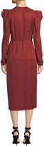 Thumbnail for your product : A.L.C. Carolina Pleated Long-Sleeve Silk Wrap Dress