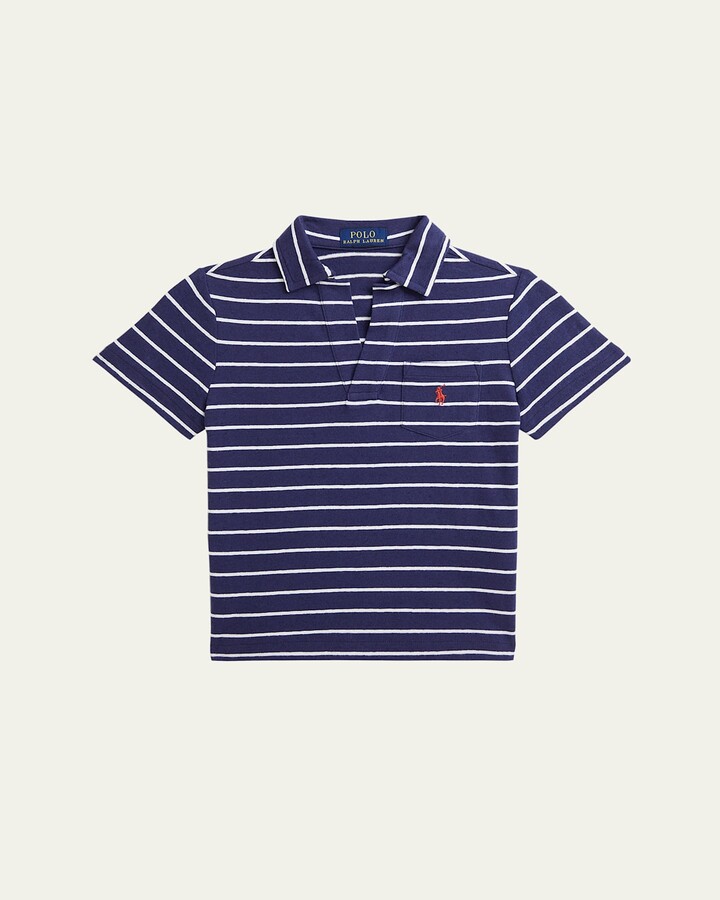 Ralph Lauren Kids Boy's Linen Striped Polo Shirt, Size 2-7