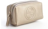 Thumbnail for your product : Gucci metallic gold leather 'Soho' large cosmetic pouch