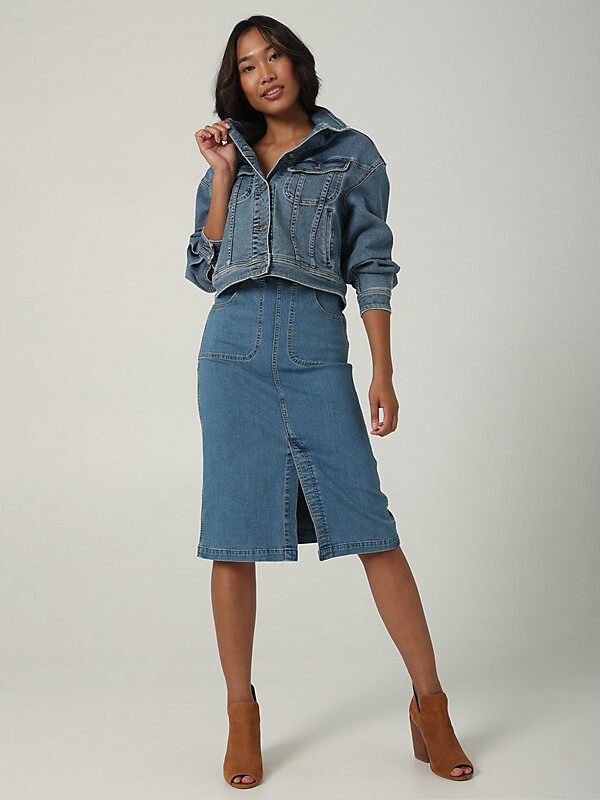 Lee VM All Purpose Side Zip Midi Skirt ShopStyle