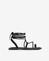 Thumbnail for your product : Express Faux Suede Toe Ring Lace-Up Sandals