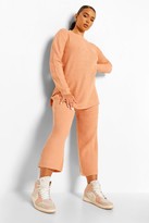 Thumbnail for your product : boohoo Premium Knitted Rib Turtle Neck Set