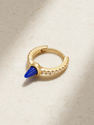 Maria Tash 8mm 18-karat Gold, Diamond And Lapis Lazuli Single Hoop Earring - One size