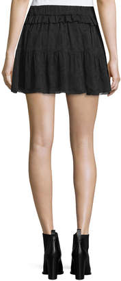 IRO Carmel Tiered Chiffon Skirt, Black