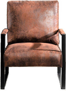 Latitude Run Mid Century Modern Living Room Armchair, Spotted Microfiber, Reinforced Metal Frame For Bedroom Home Office Chair, Design, Microfiber And Square