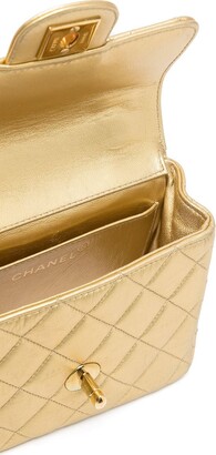 Chanel Classic Flap Rare Micro Mini Vintage Gold Sequin & Microfiber  Crossbody Bag
