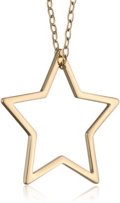 Tommy Hilfiger Women's Gold-Plated Stainless-Steel Oversized Star Necklace of Length 17cm