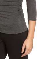 Thumbnail for your product : Vince Camuto Shoulder Pleat V-Neck Stretch Knit Top