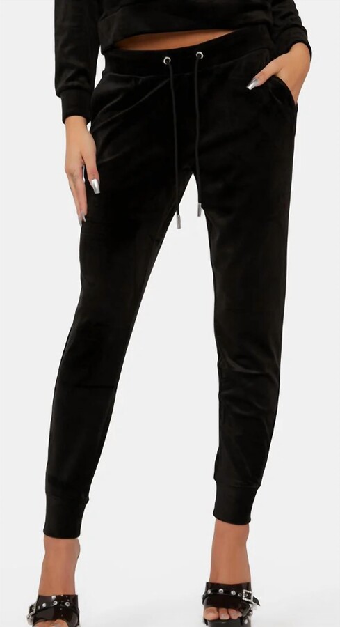 Juicy Couture Velour Embelished Jogger In Black