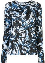Thumbnail for your product : Proenza Schouler feather-printed longsleeved T-shirt