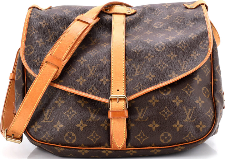 Louis Vuitton Saumur Handbag Monogram Canvas 35