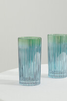 Thumbnail for your product : Luisa Beccaria Dégradé Set Of Two Large Glass Tumblers - Blue