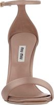 Thumbnail for your product : Miu Miu Embellished-Heel Ankle-Strap Sandals-Nude