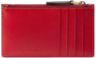 Gucci GucciGhost Skull Leather Card Case, Red