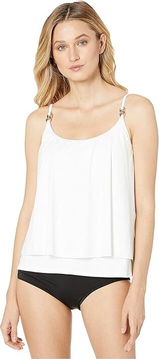 Solid White Tankini Top | ShopStyle