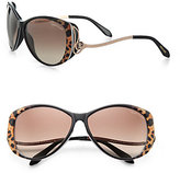 Thumbnail for your product : Roberto Cavalli Kandooma Leopard Round Drop Temple Sunglasses
