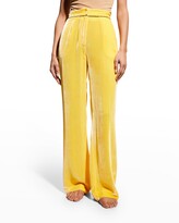 Thumbnail for your product : SLEEPING WITH JACQUES Velvet Wide-Leg Pants