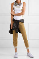 Thumbnail for your product : Fendi Roma Perforated Metallic-coated Stretch Tank - White