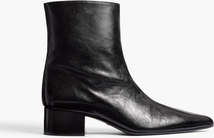 Andee Ankle Boot in Black Glazed Leather