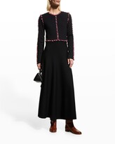 Thumbnail for your product : Gabriela Hearst Vez Wool-Cashmere Fringe-Trim Midi Dress