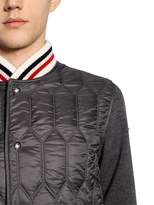 Thumbnail for your product : Moncler Gamme Bleu Wool Bomber Jacket W/ Nylon Front Panel