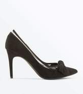 Thumbnail for your product : New Look Black Suedette Clear Panel Pointed Courts