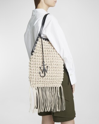 J.W.Anderson Fringe Popcorn Crochet Shopper Tote Bag - ShopStyle