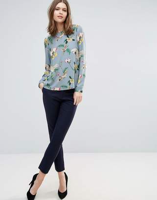 Y.A.S Tall Crane Printed Long Sleeve Top