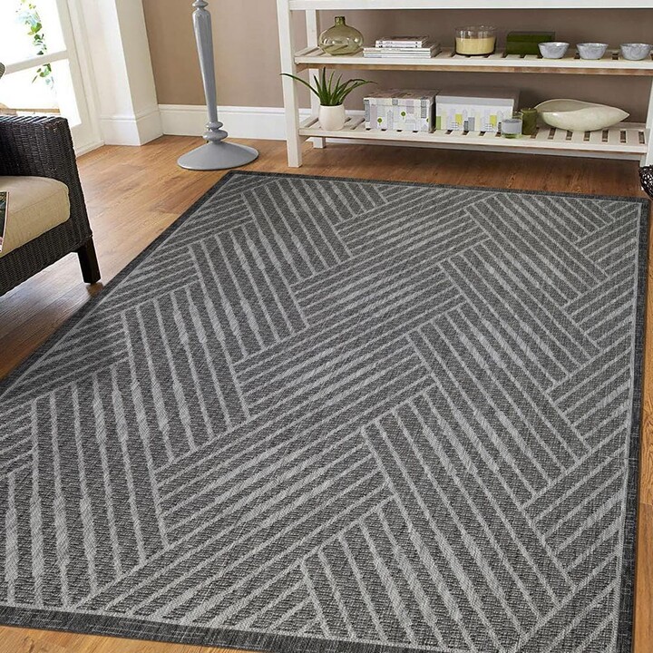 Maryland 8 ft. X 10 ft. Fossil Gray Geometric Area Rug