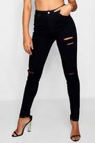 Thumbnail for your product : boohoo Mid Rise Ripped Jeans