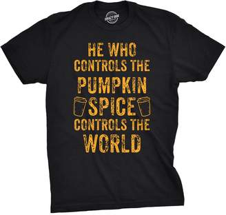 Crazy Dog T-shirts Crazy Dog Tshirts Mens Controls Pumpkin Spice Controls the World T shirt