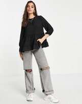 Thumbnail for your product : New Look tiered blouse in black